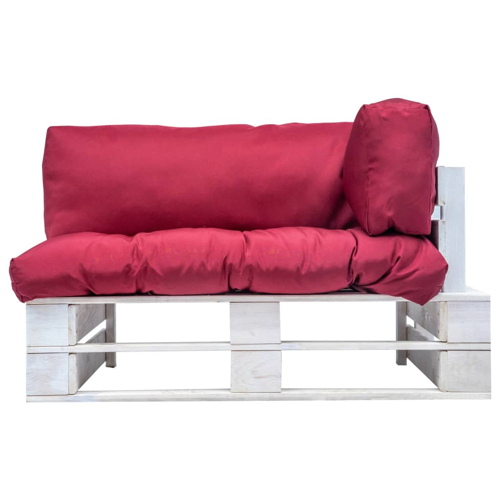 vidaXL Garden Pallet Sofa with Red Cushions Pine Wood