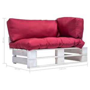 Garten-Palettensofa mit Kissen in Rot Kiefernholz
