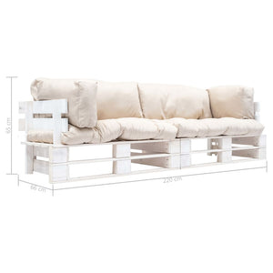vidaXL Ensemble de 2 canapés de jardin palette avec coussins de couleur sable en pin