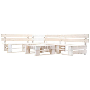 4-tlg. Paletten-Lounge-Set Holz Weiß