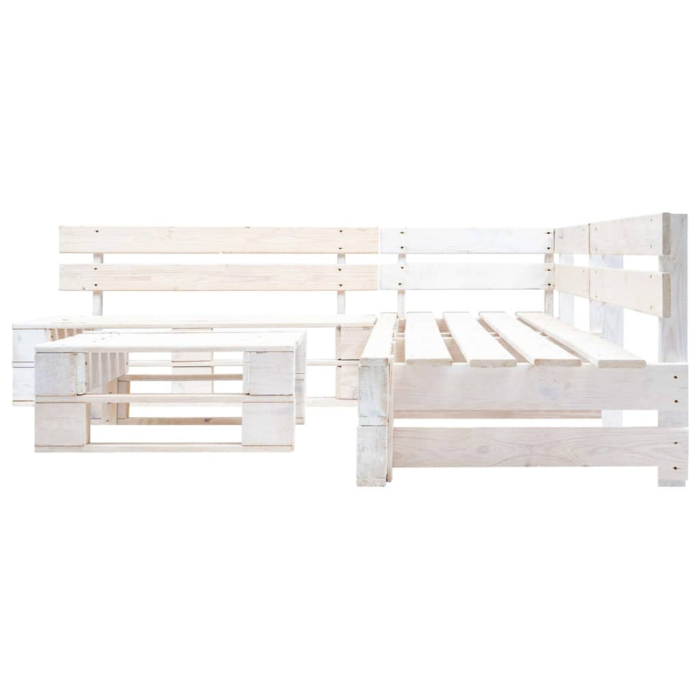 vidaXL Ensemble de salon de palettes 4 pcs Bois Blanc