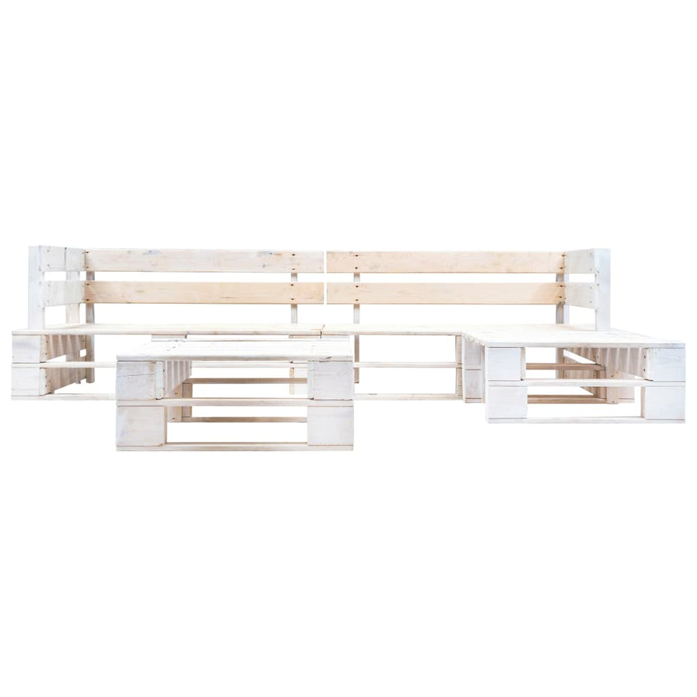 vidaXL Ensemble de canapés de jardin palette 4 pcs Bois Blanc