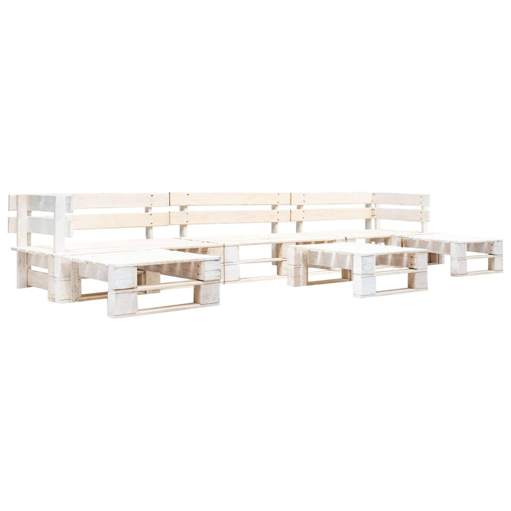 vidaXL Ensemble de salon de palettes 6 pcs Bois Blanc