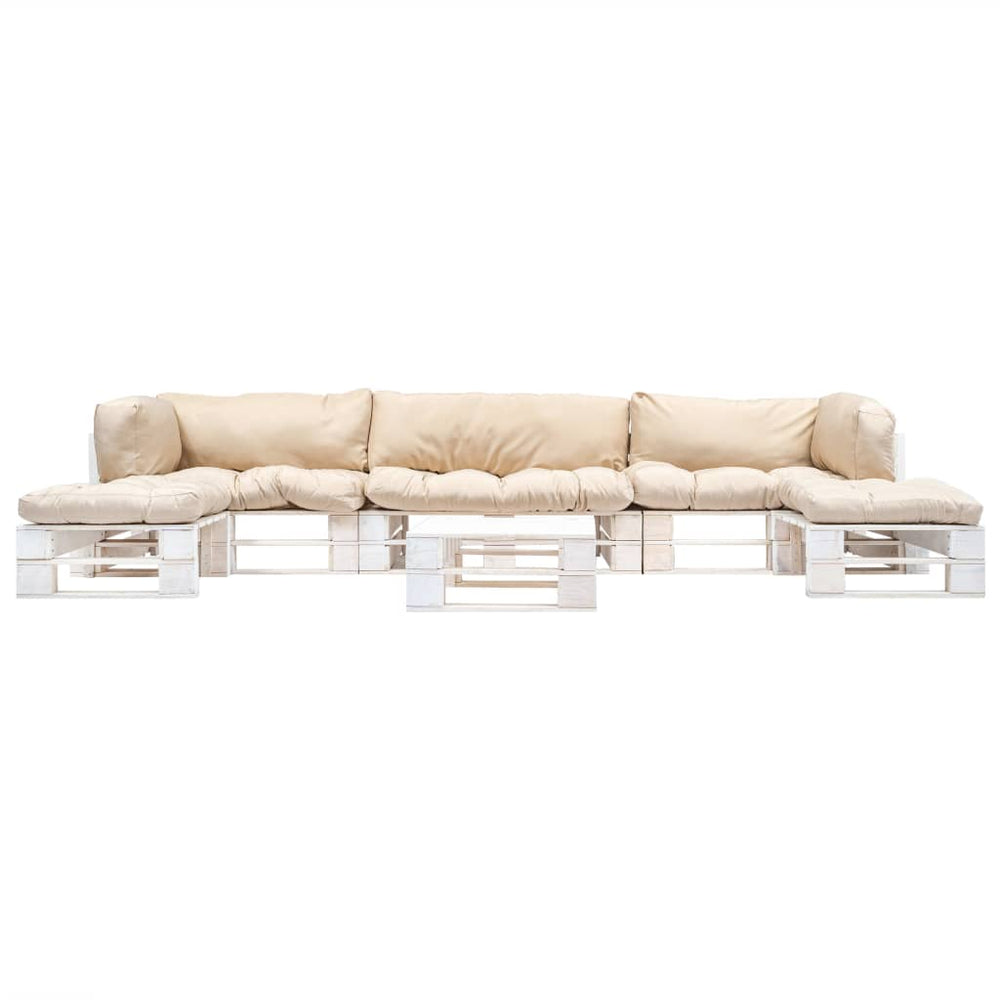 vidaXL Ensemble de salon de palettes 6 pcs avec coussins bois sable
