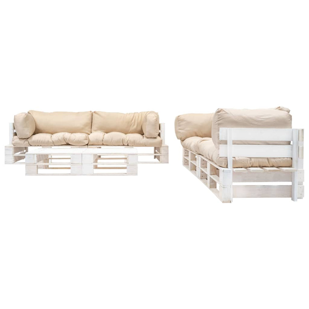 vidaXL Ensemble de salon de palettes 6 pcs avec coussins bois sable