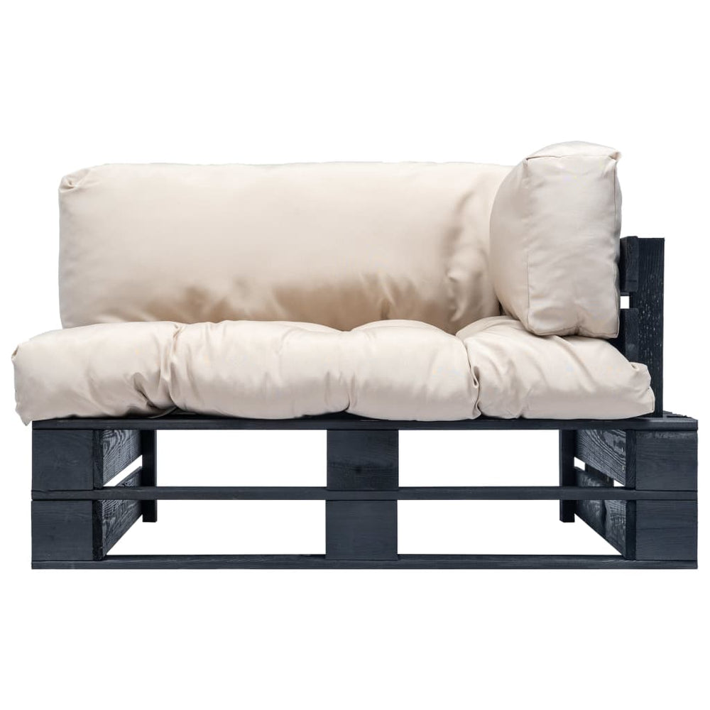 vidaXL Outdoor Pallet Sofa with Sand Cushions Pine Wood