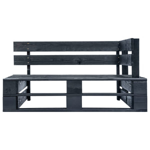 Outdoor-Sofa Paletten mit Kissen in Grau Kiefernholz