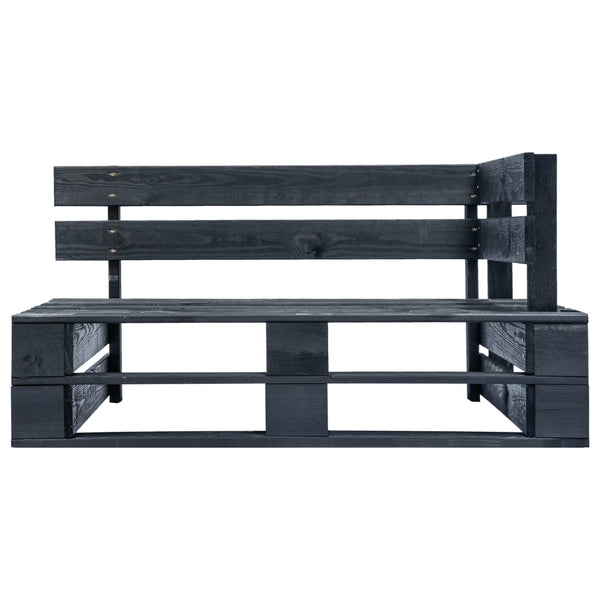 Outdoor-Sofa Paletten mit Kissen in Grau Kiefernholz