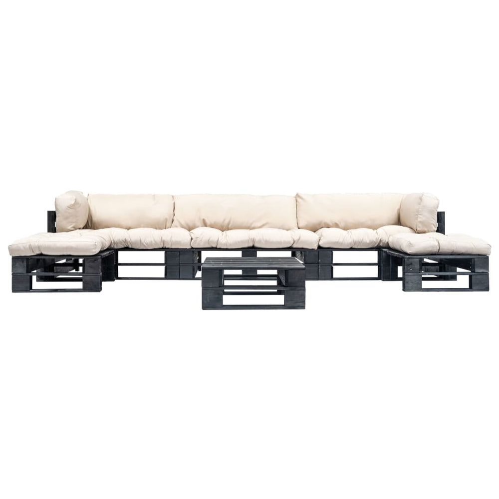 vidaXL Ensemble de salon de palettes 6 pcs avec coussins bois sable