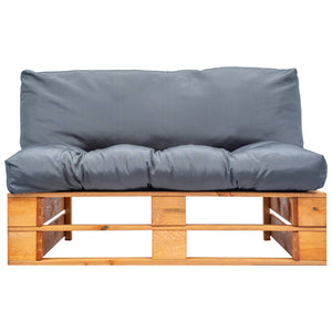 Outdoor-Sofa Paletten mit Kissen in Grau Kiefernholz