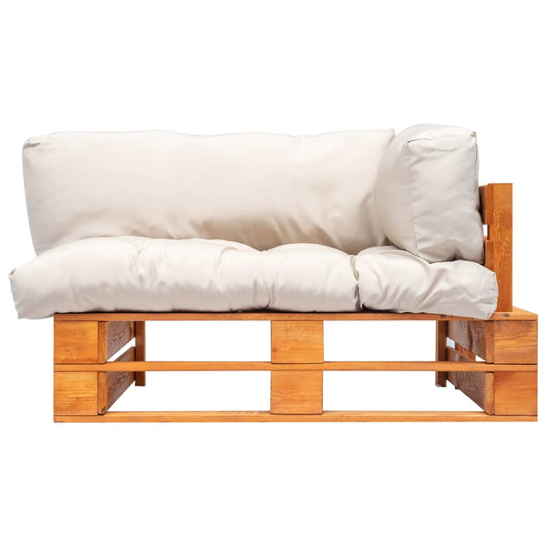 Garten-Palettensofa mit Kissen in Sandfarben Kiefernholz