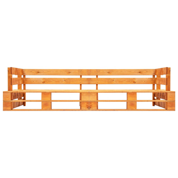 2-tlg. Garten-Palettensofa-Set Kissen in Sandfarben Kiefernholz