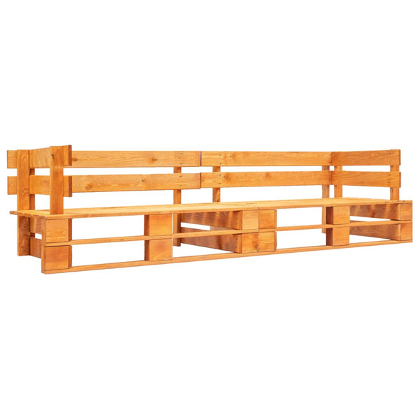 2-tlg. Garten-Palettensofa-Set Kissen in Rot Kiefernholz