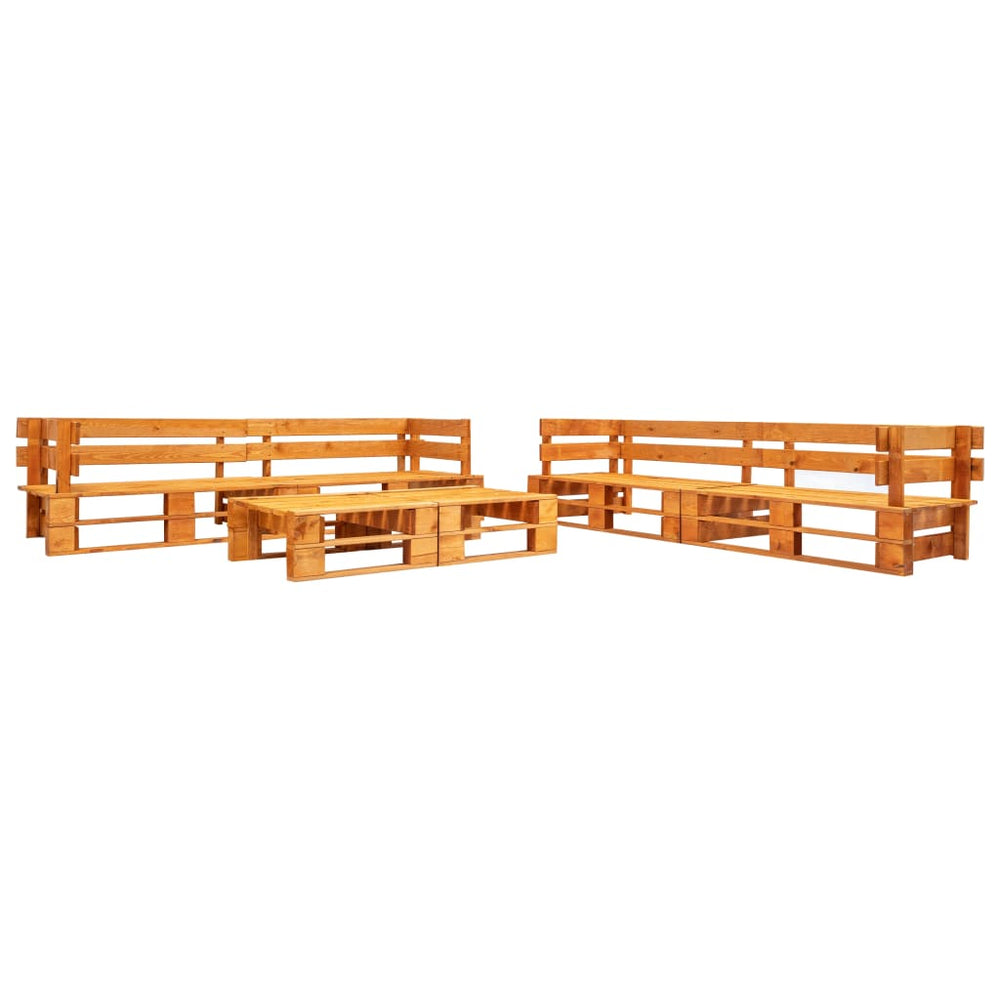 vidaXL Salon de jardin 6 pcs en palettes Bois marron miel