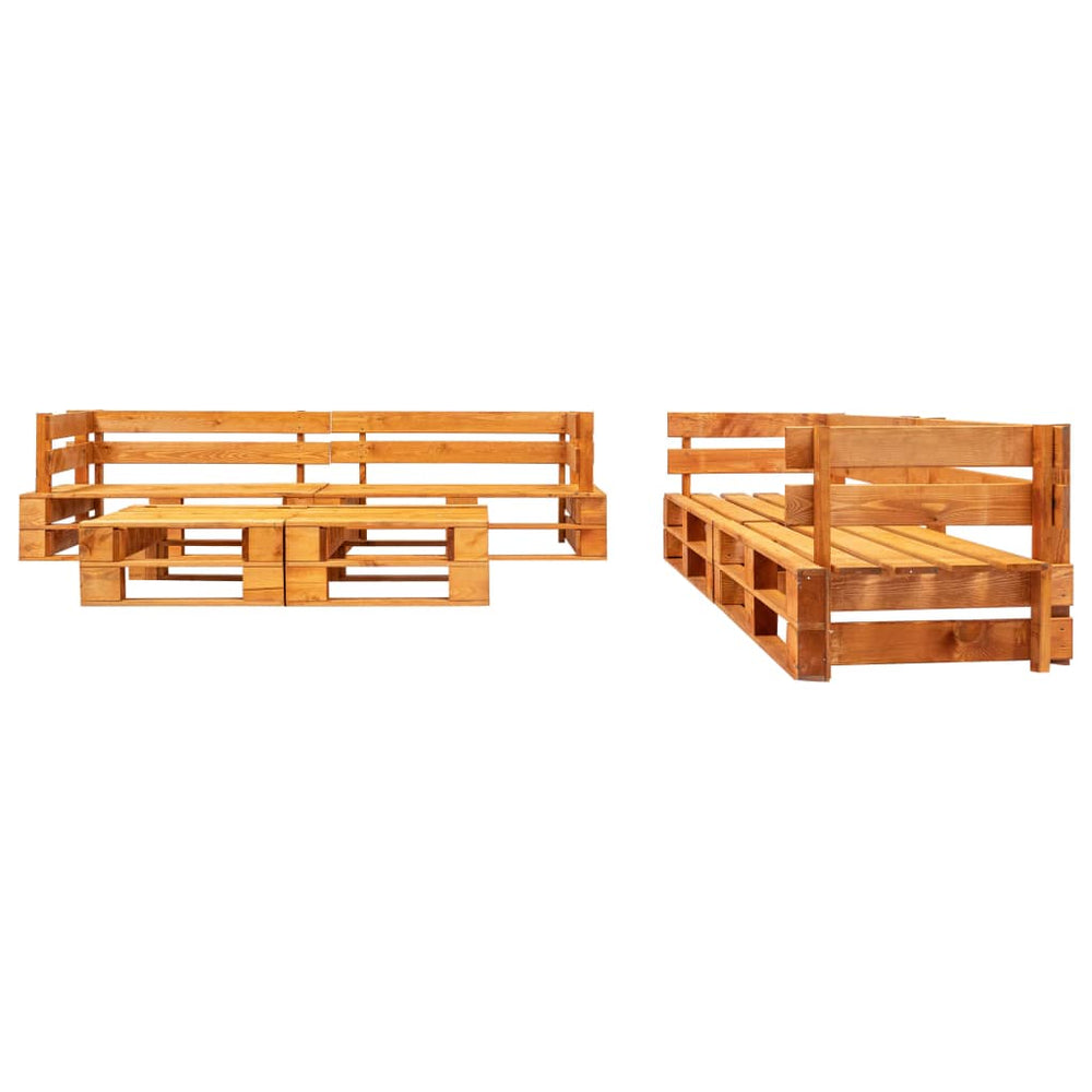 vidaXL Salon de jardin 6 pcs en palettes Bois marron miel