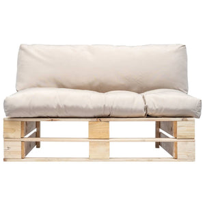 vidaXL Canapé d'extérieur de palettes avec coussins de couleur sable Bois de pin