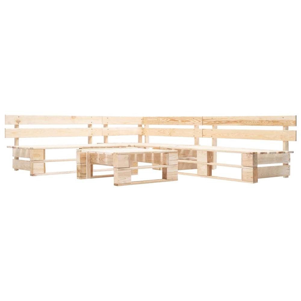 vidaXL Salon de jardin palette 4 pcs Bois Naturel