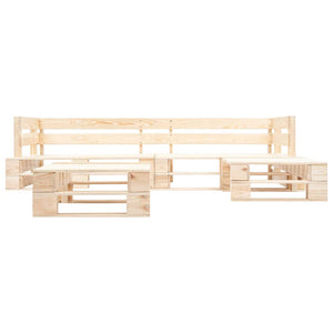 4-tlg. Paletten-Lounge-Set mit Kissen in Grau Holz