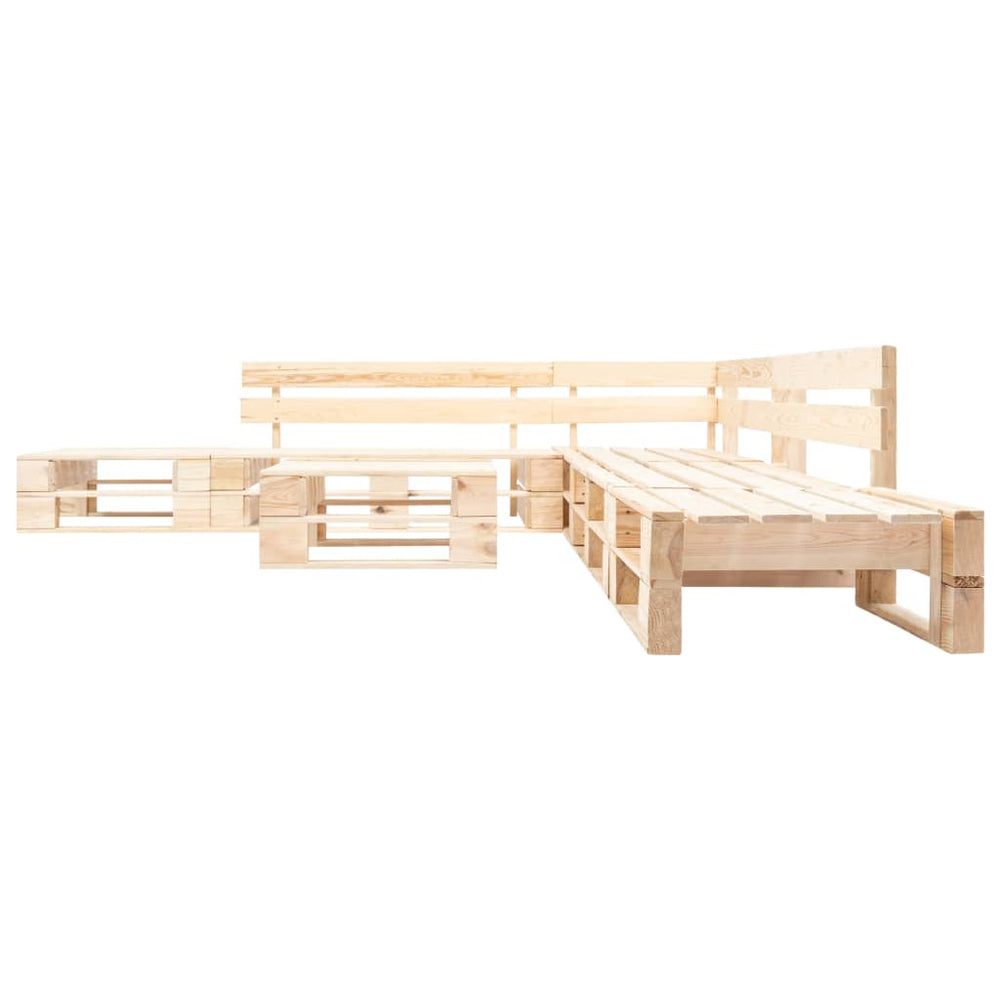 vidaXL Salon de jardin 6 pcs en palettes Bois naturel
