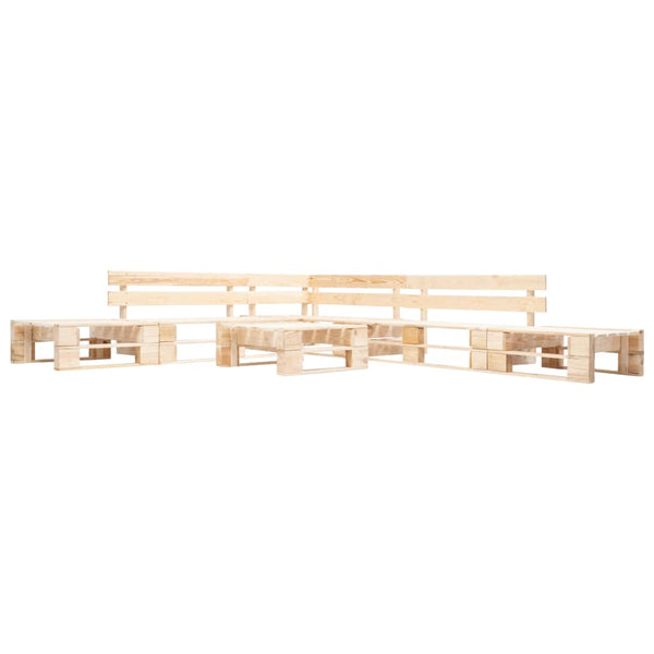 6-tlg. Paletten-Lounge-Set mit Kissen in Rot Holz