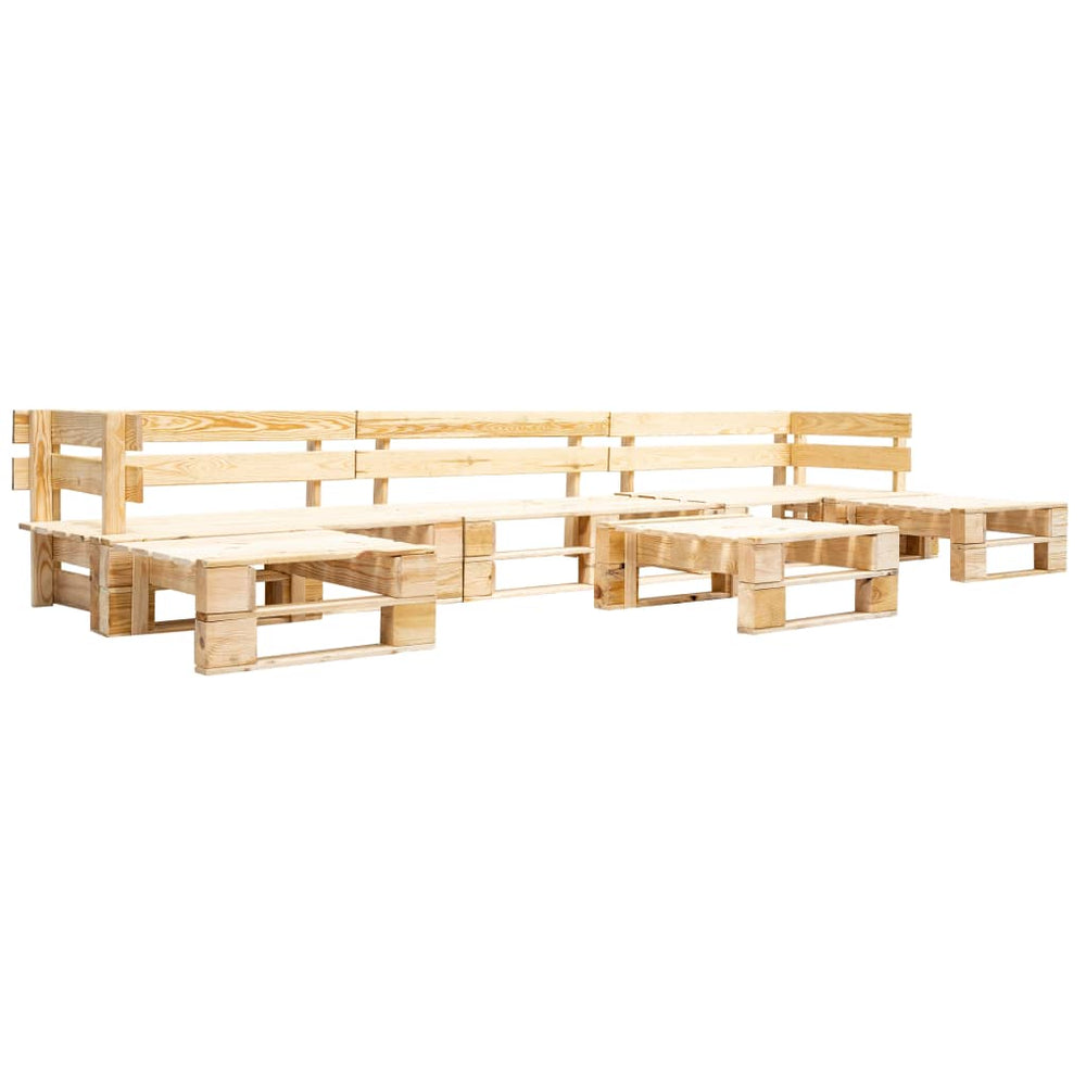 vidaXL Salon de jardin 6 pcs en palettes Bois naturel