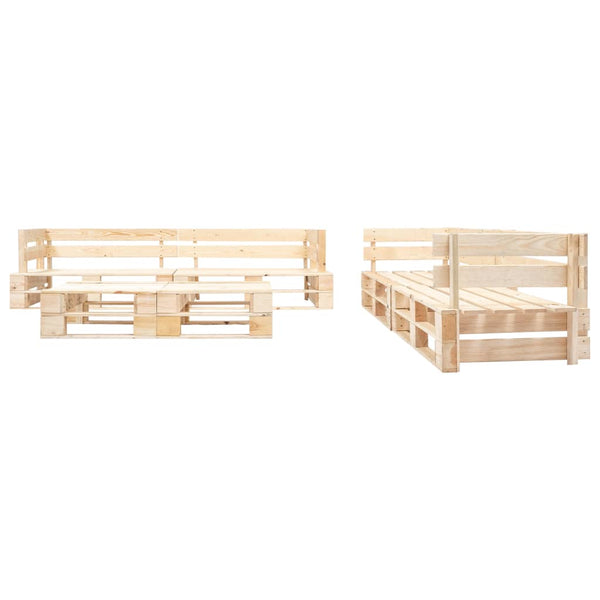 6-tlg. Paletten-Lounge-Set mit Kissen in Grau Holz