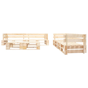6-tlg. Paletten-Lounge-Set mit Kissen in Rot Holz