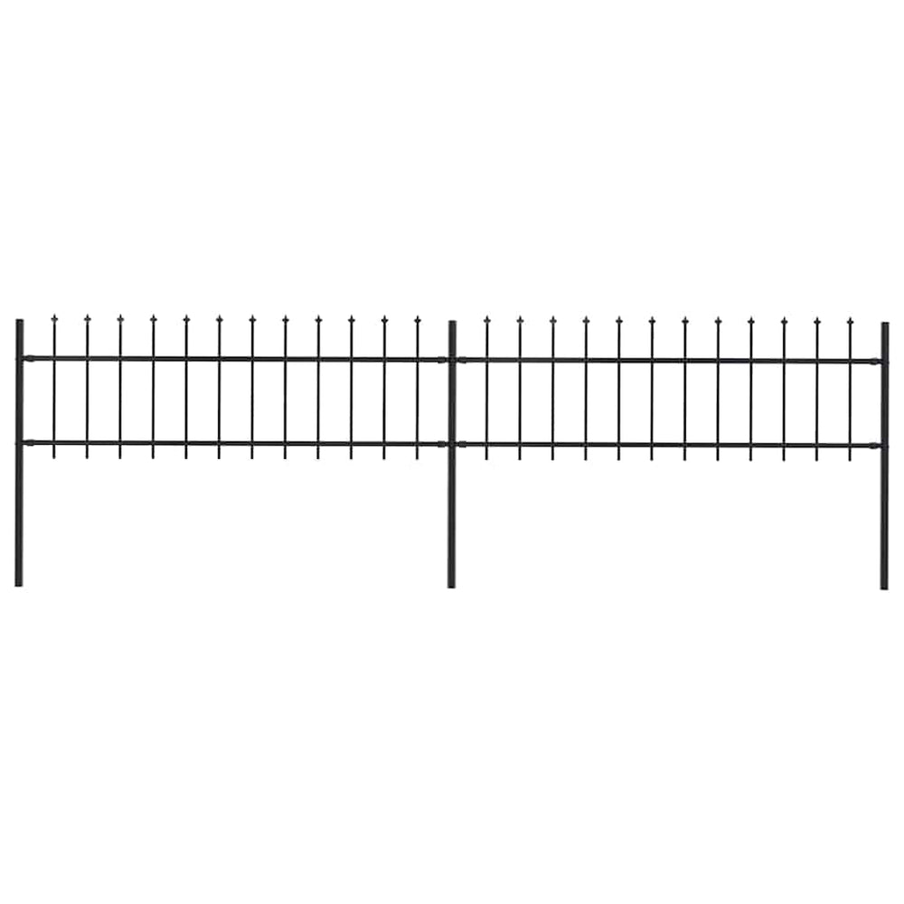 Gartenzaun mit Speerspitze Stahl 359 x 60 cm Schwarz