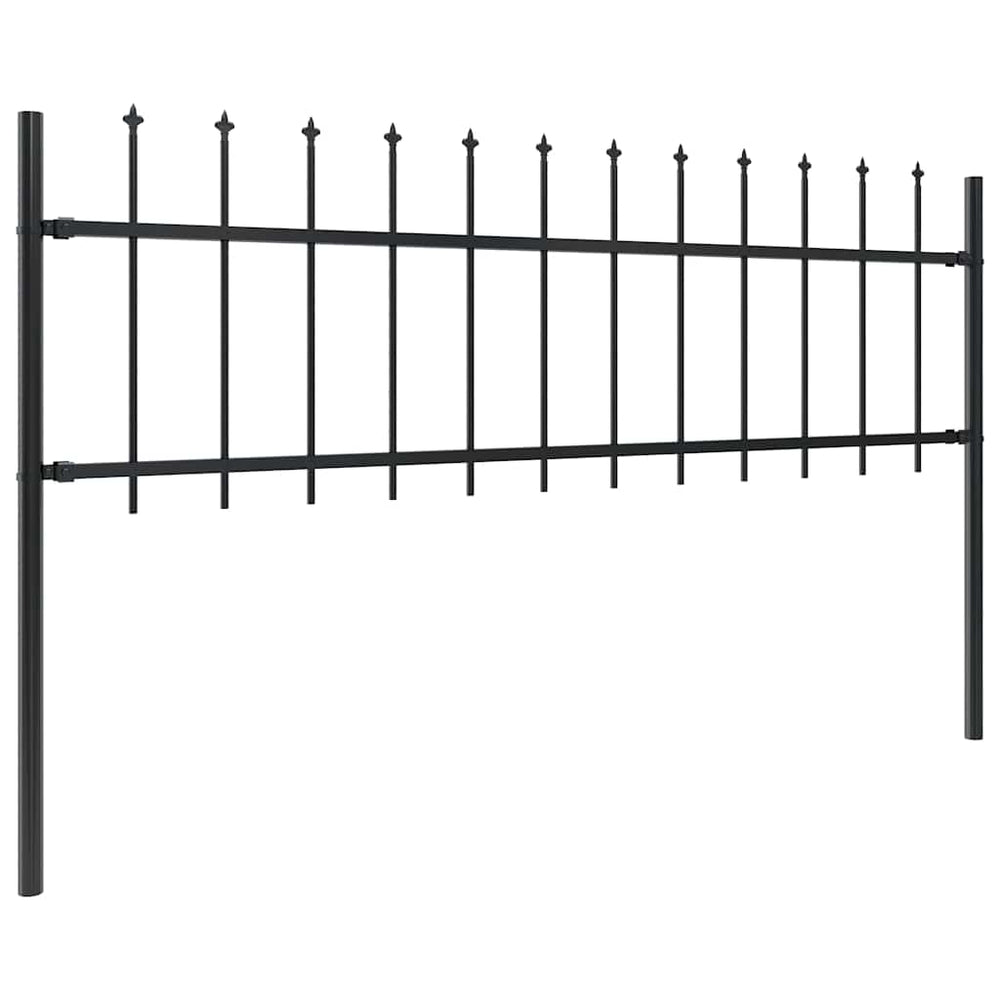 Gartenzaun mit Speerspitze Stahl 359 x 60 cm Schwarz