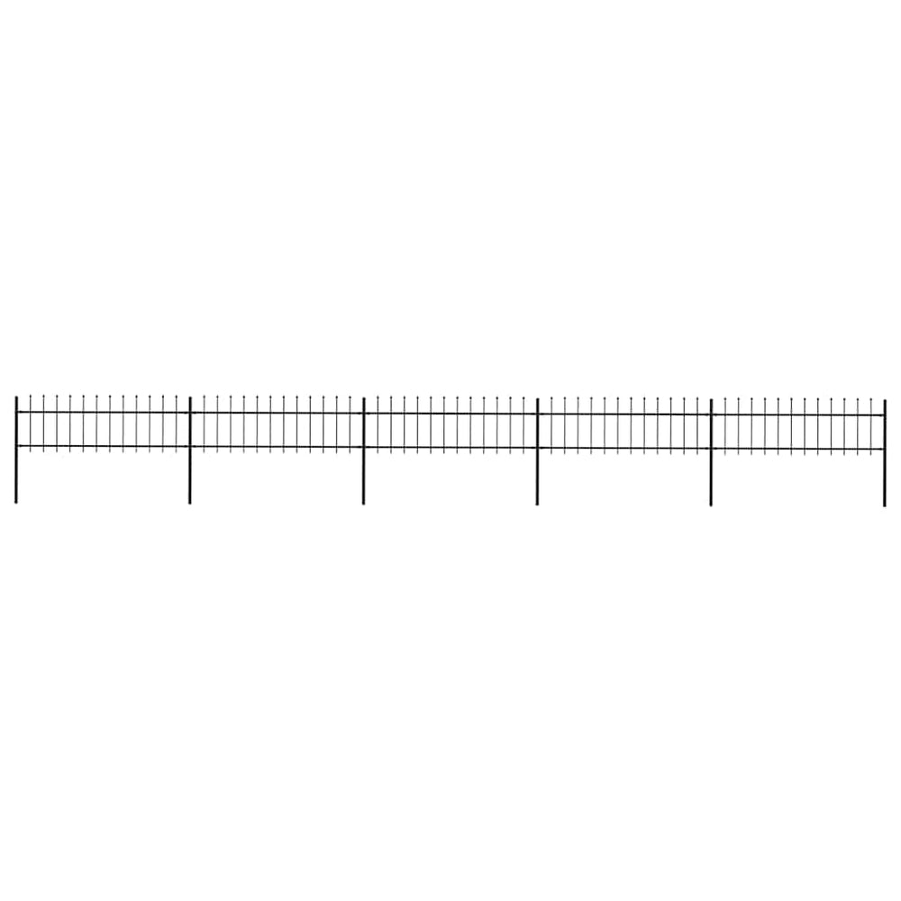 vidaXL Clôture de jardin avec têtes de lance Acier 892,5 x 60 cm Noir