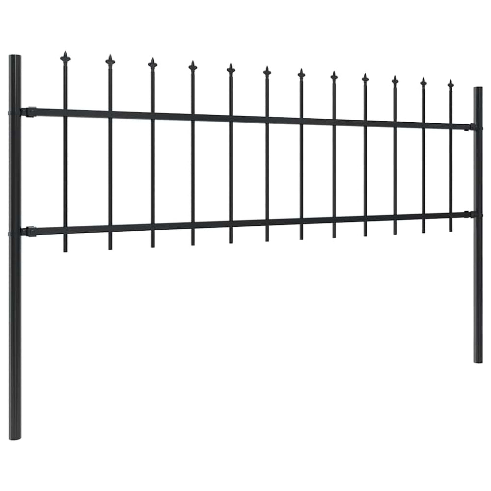vidaXL Clôture de jardin avec pointes de lance Acier 1248 x 60 cm Noir