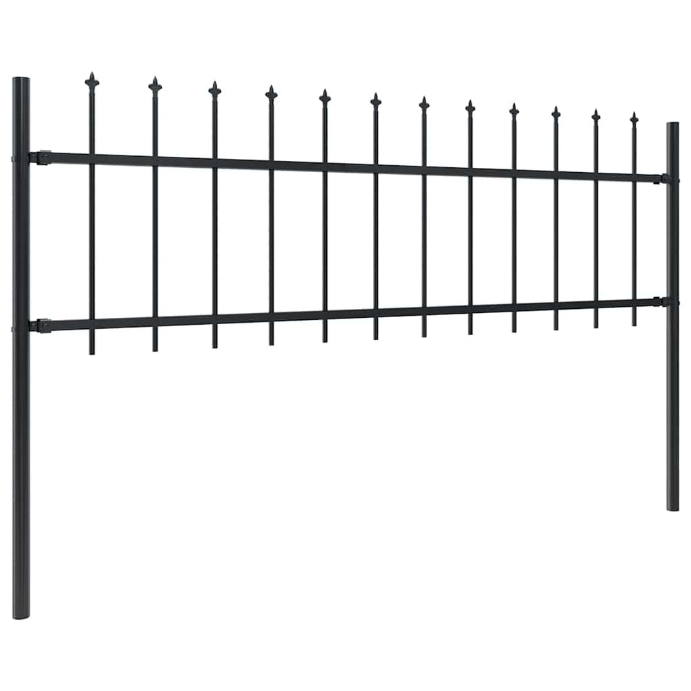 vidaXL Clôture de jardin avec lance en acier 1603,5 x 60 cm Noir