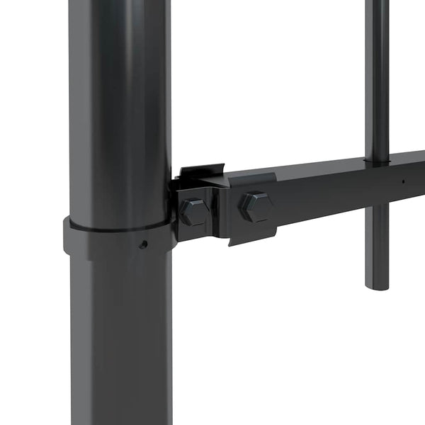 Gartenzaun mit Speerspitze Stahl 1070 x 80 cm Schwarz