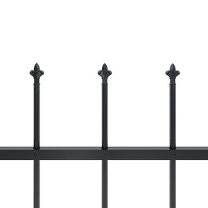 Gartenzaun mit Speerspitze Stahl 1070 x 80 cm Schwarz