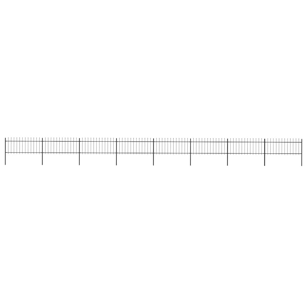 vidaXL Clôture de jardin avec têtes de lance Acier 1426 x 80 cm Noir