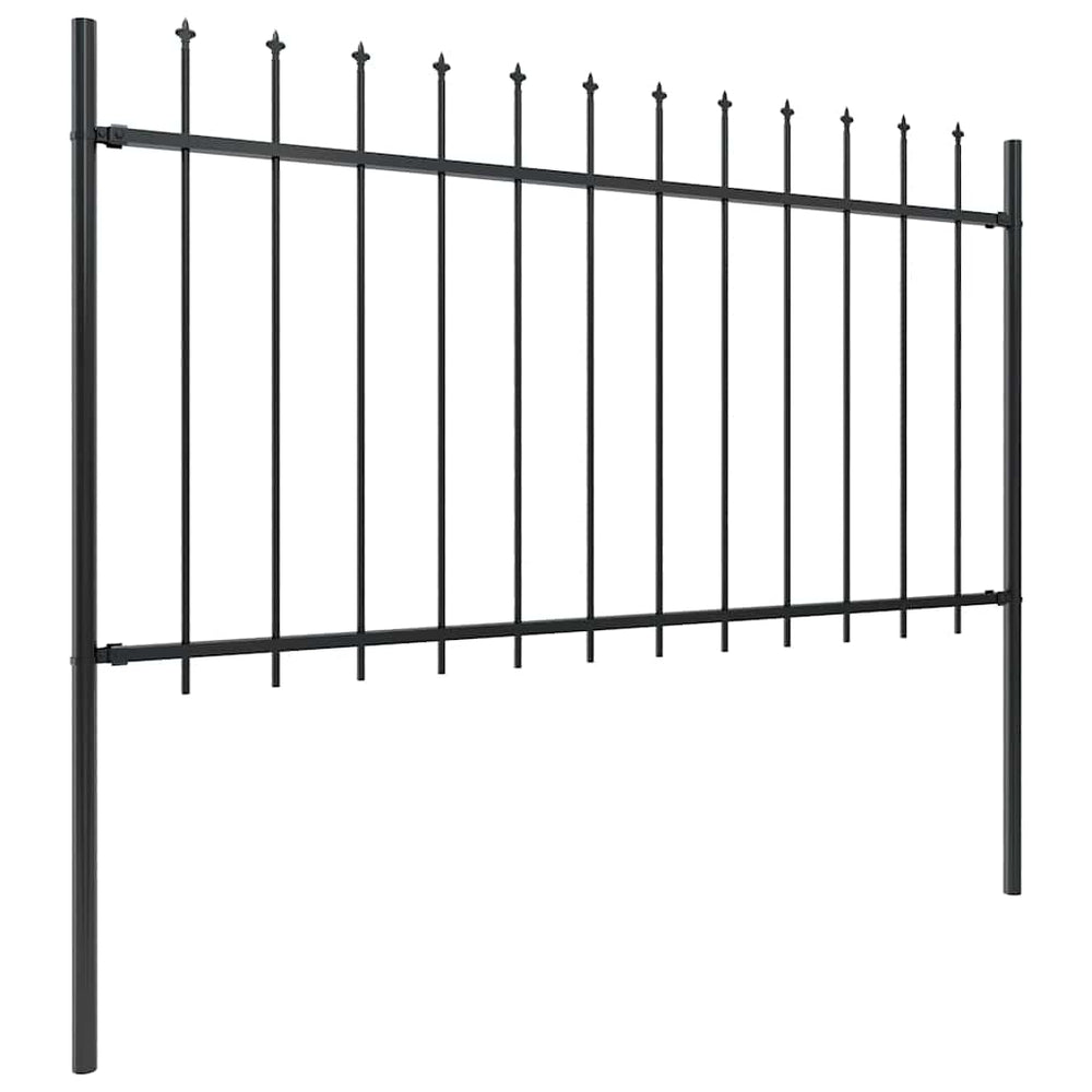 vidaXL Clôture de jardin avec lance en acier 537 x 100 cm Noir