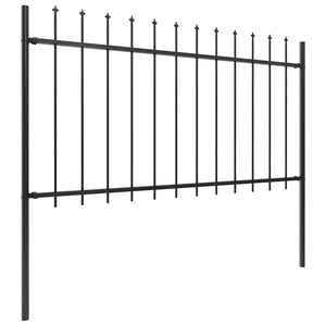 Gartenzaun mit Speerspitze Stahl 537 x 100 cm Schwarz