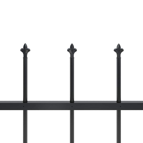 Gartenzaun mit Speerspitze Stahl 1781,5 x 100 cm Schwarz