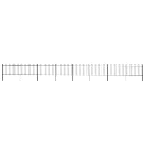 Gartenzaun mit Speerspitze Stahl 1426 x 120 cm Schwarz