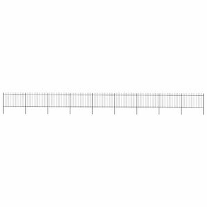 Gartenzaun mit Speerspitze Stahl 1603,5 x 120 cm Schwarz