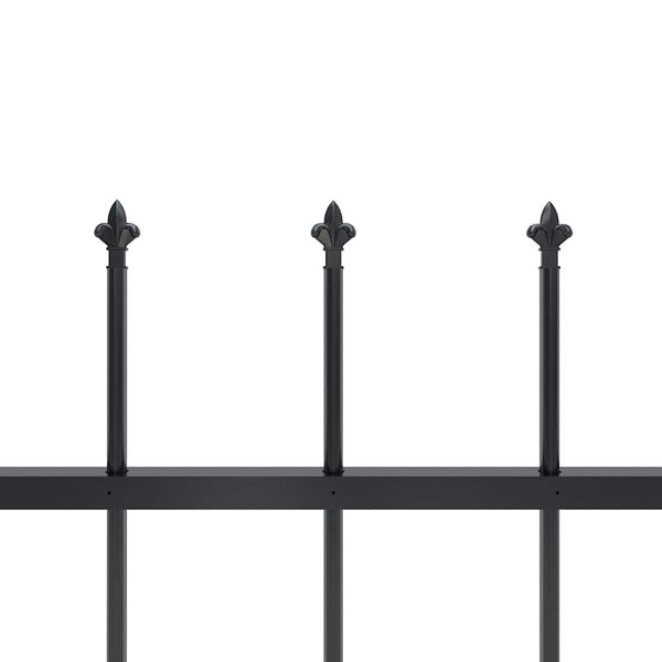 Gartenzaun mit Speerspitze Stahl 1603,5 x 120 cm Schwarz