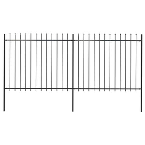 Gartenzaun mit Speerspitze Stahl 359 x 150 cm Schwarz