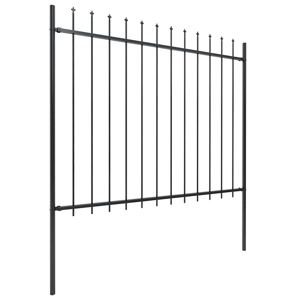 Gartenzaun mit Speerspitze Stahl 359 x 150 cm Schwarz