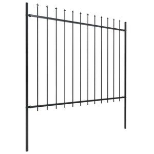 Gartenzaun mit Speerspitze Stahl 359 x 150 cm Schwarz