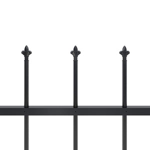 Gartenzaun mit Speerspitze Stahl 359 x 150 cm Schwarz
