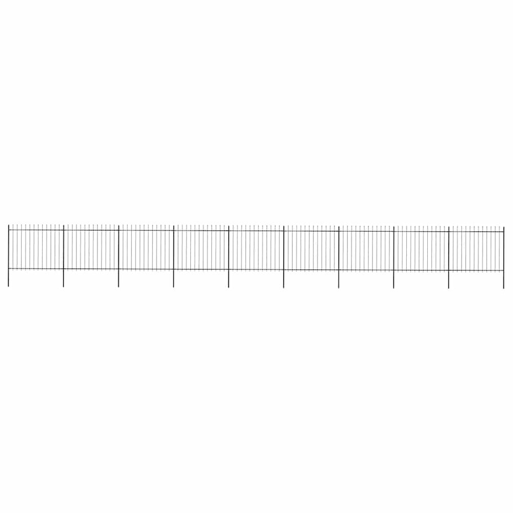 Gartenzaun mit Speerspitze Stahl 1603,5 x 150 cm Schwarz