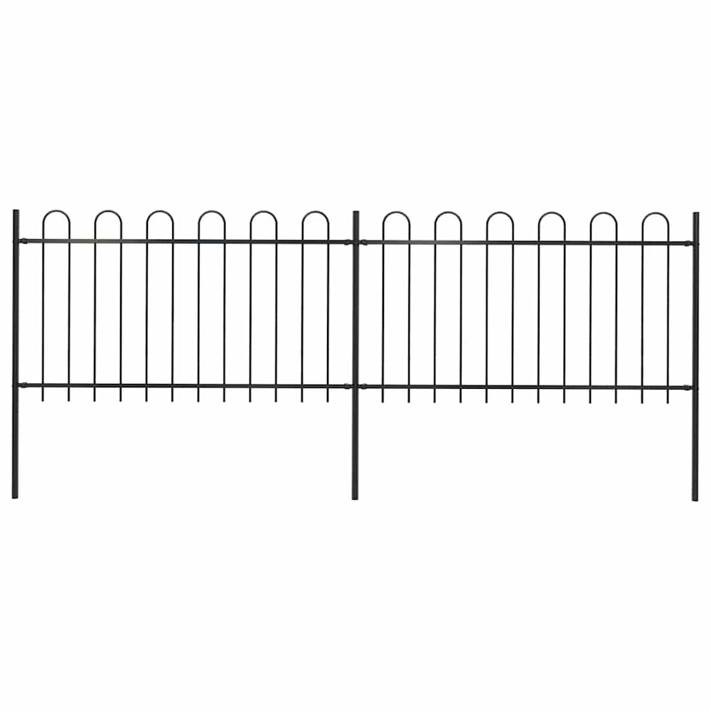 vidaXL Clôture de jardin avec arche en acier 359 x 100 cm Noir