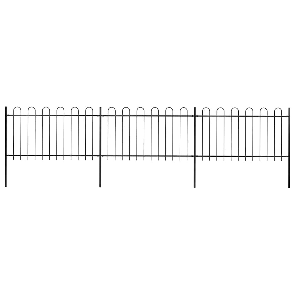 vidaXL Clôture de jardin avec arche en acier 537 x 100 cm Noir