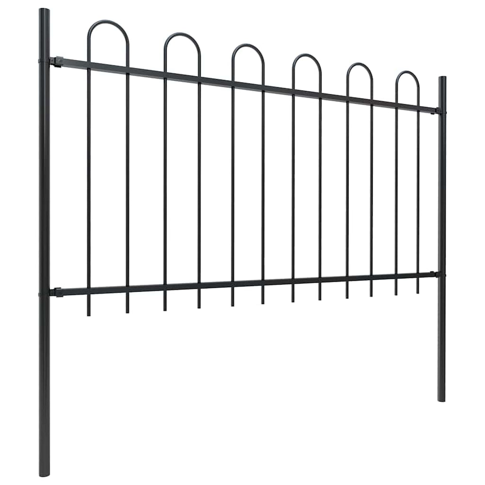 vidaXL Clôture de jardin avec arche en acier 537 x 100 cm Noir