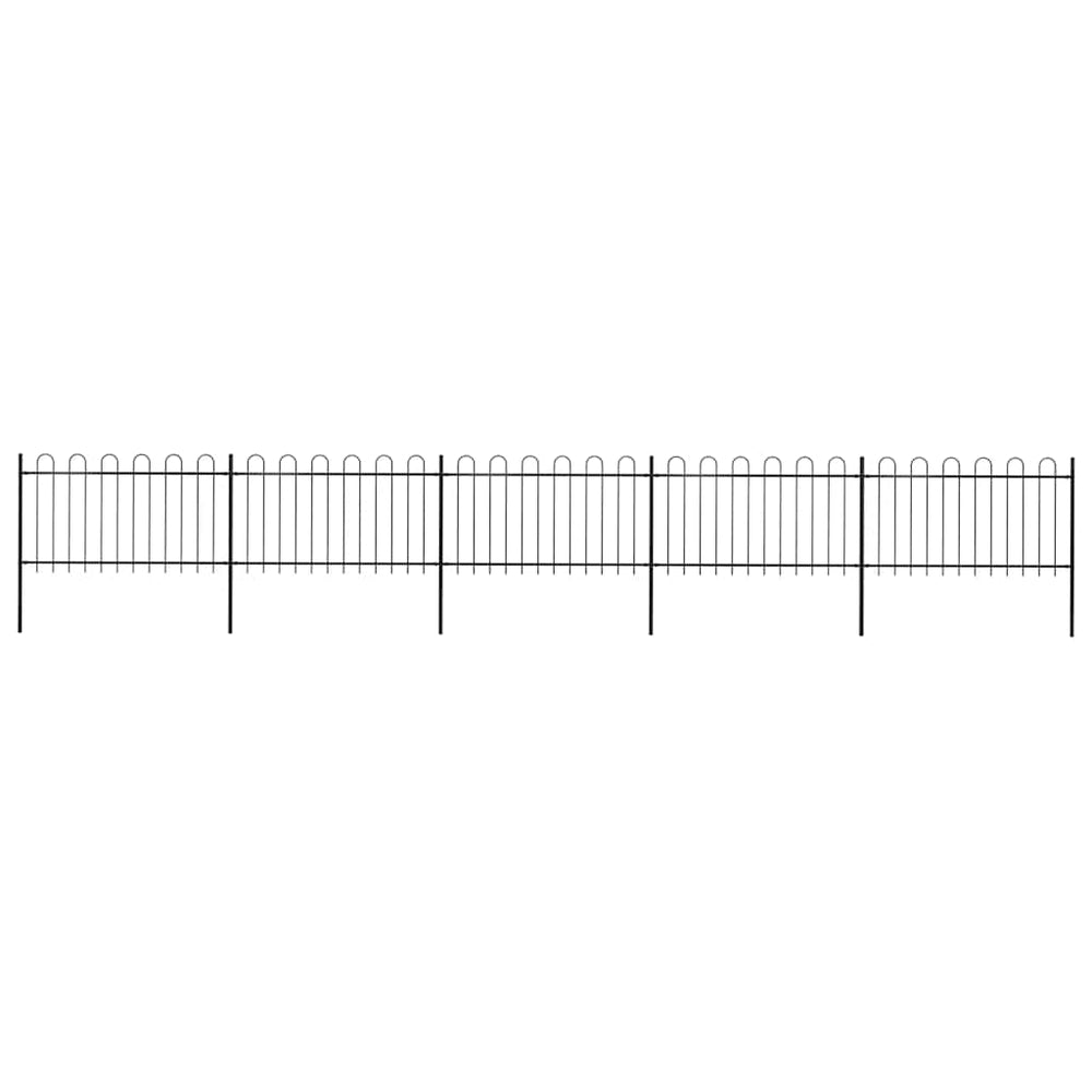 vidaXL Clôture de jardin avec arche en acier 892,5 x 100 cm Noir